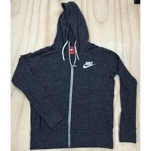 Nike Hoodie Womens XL Full Zip Long Sleeve Athletic Logo Sport Gray Super Soft